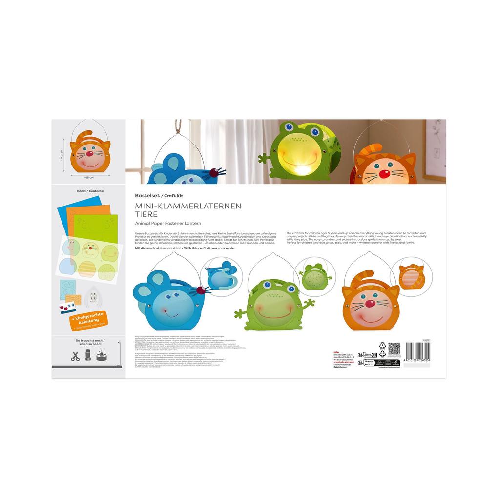 Weitere Ansicht: Bastelset - Mini-Klammerlaternen Tiere