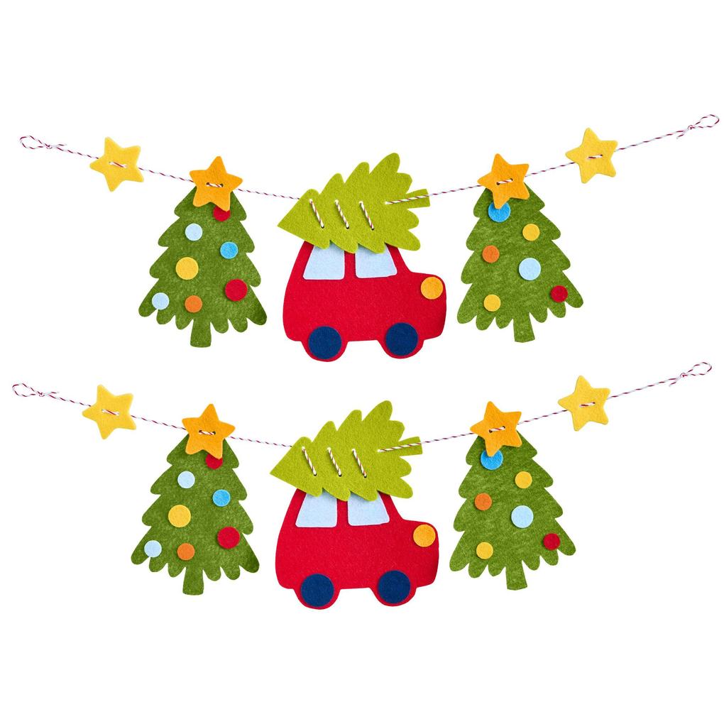 Weitere Ansicht: Bastelset - Erstes Fädeln Filzgirlande Weihnachtsfahrt