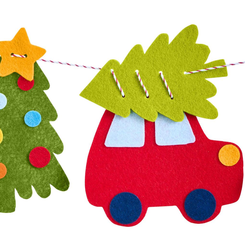 Weitere Ansicht: Bastelset - Erstes Fädeln Filzgirlande Weihnachtsfahrt