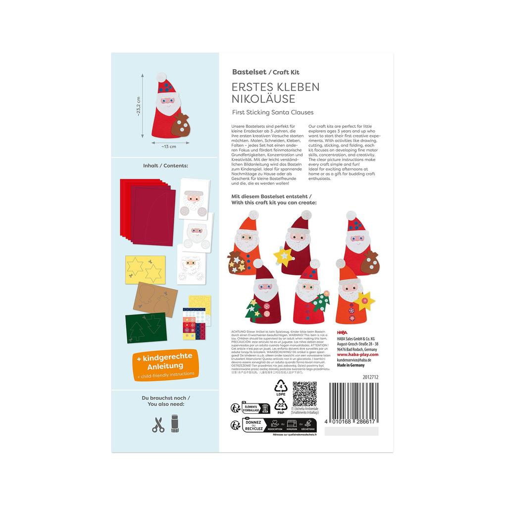 Weitere Ansicht: Bastelset - Erstes Kleben Nikoläuse