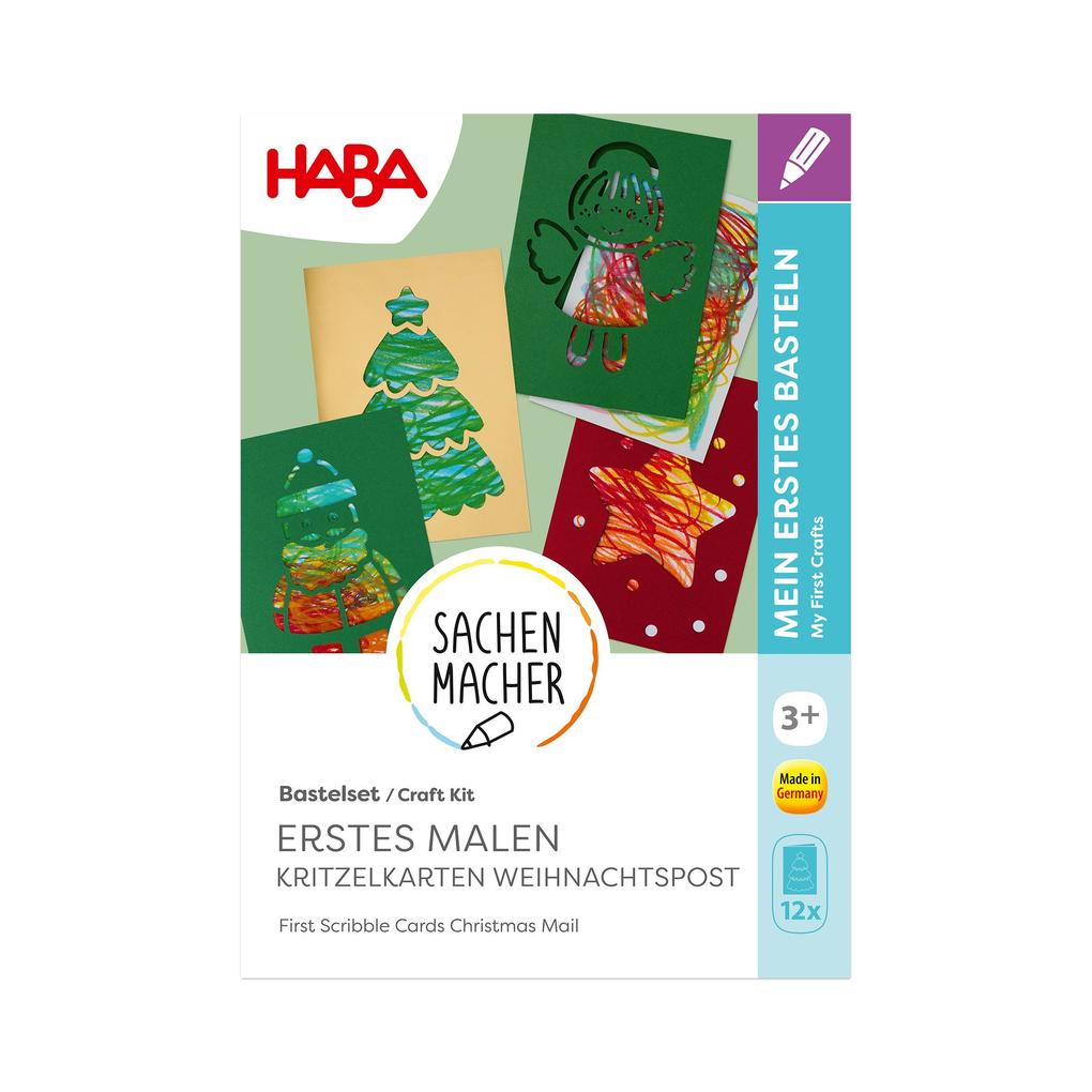 Weitere Ansicht: Bastelset - Erstes Malen Kritzelkarten Weihnachtspost