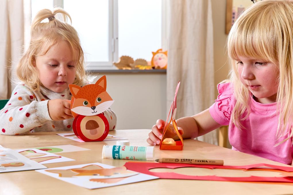 Weitere Ansicht: Bastelset - Erstes Kleben Minilichter Fuchs