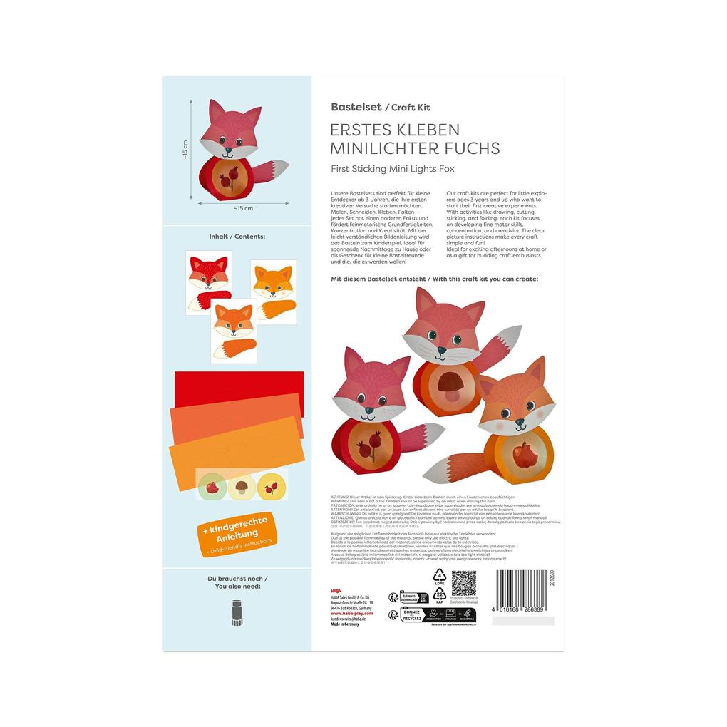 Weitere Ansicht: Bastelset - Erstes Kleben Minilichter Fuchs