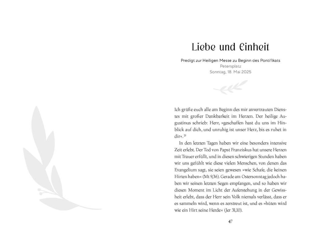 Weitere Ansicht: Frieden! | Papst Leo XIV.