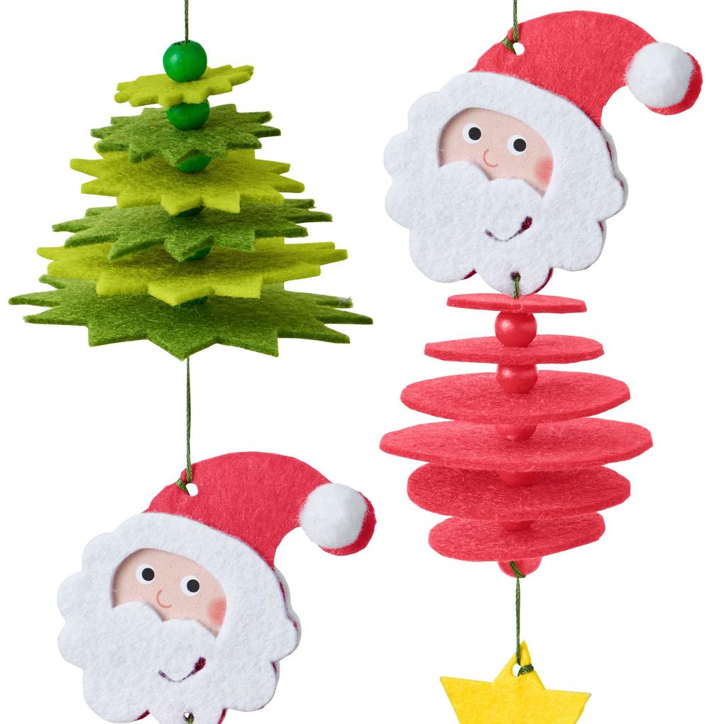 Weitere Ansicht: Bastelset - Erstes Fädeln Filzgirlande Weihnachtsmann