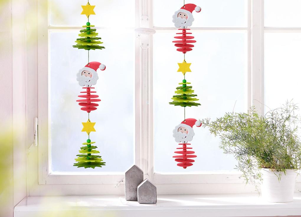 Weitere Ansicht: Bastelset - Erstes Fädeln Filzgirlande Weihnachtsmann