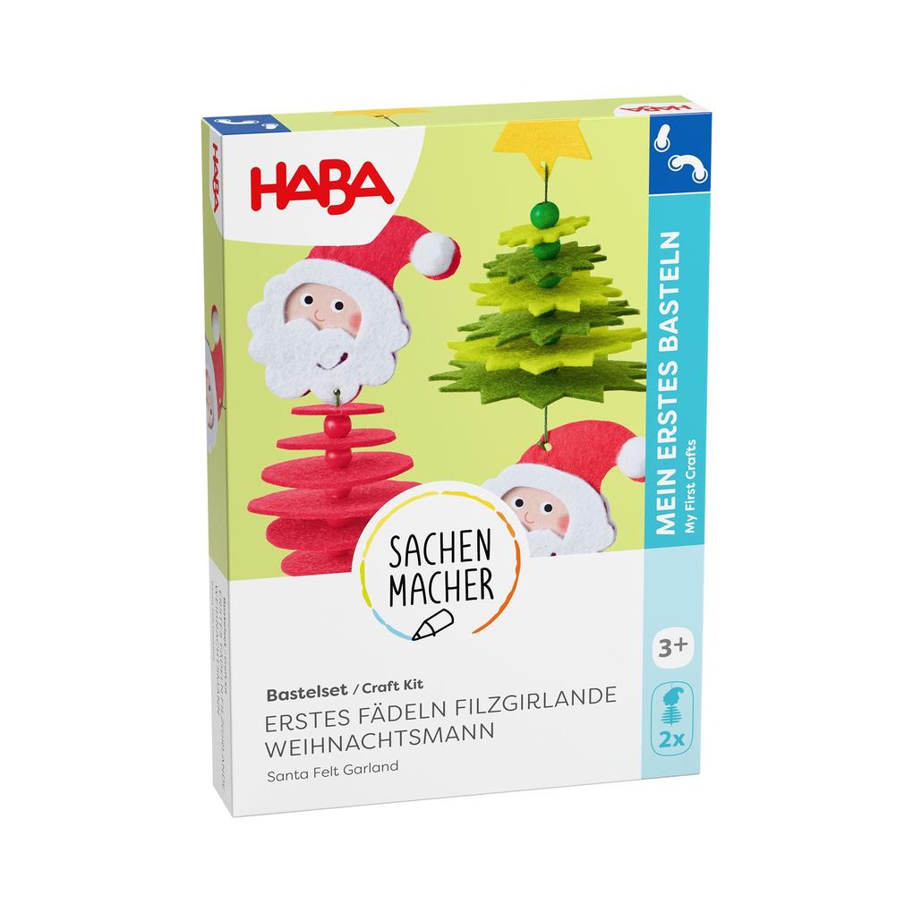 Weitere Ansicht: Bastelset - Erstes Fädeln Filzgirlande Weihnachtsmann