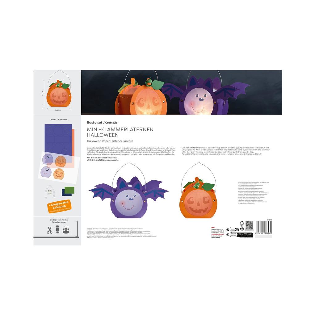 Weitere Ansicht: Bastelset - Mini-Klammerlaternen Halloween