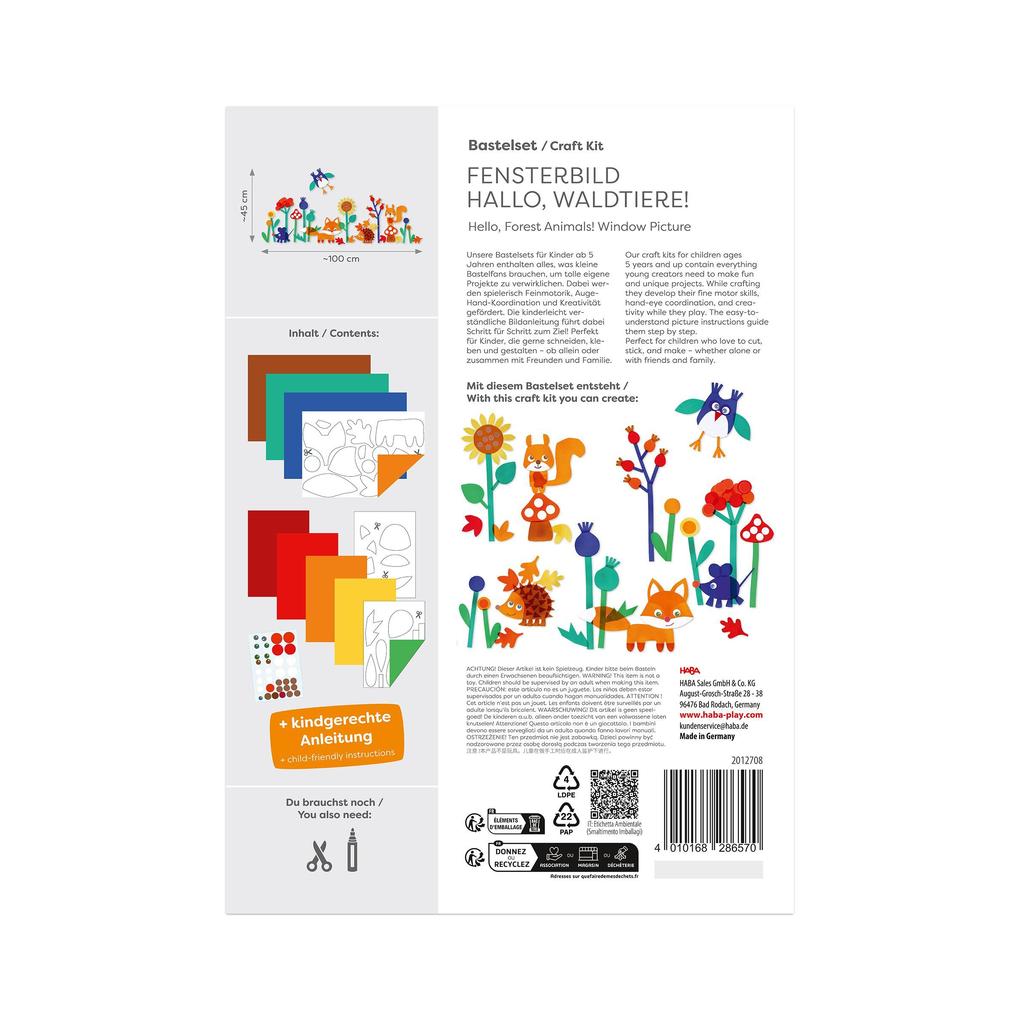 Weitere Ansicht: Bastelset - Fensterbild Hallo, Waldtiere!