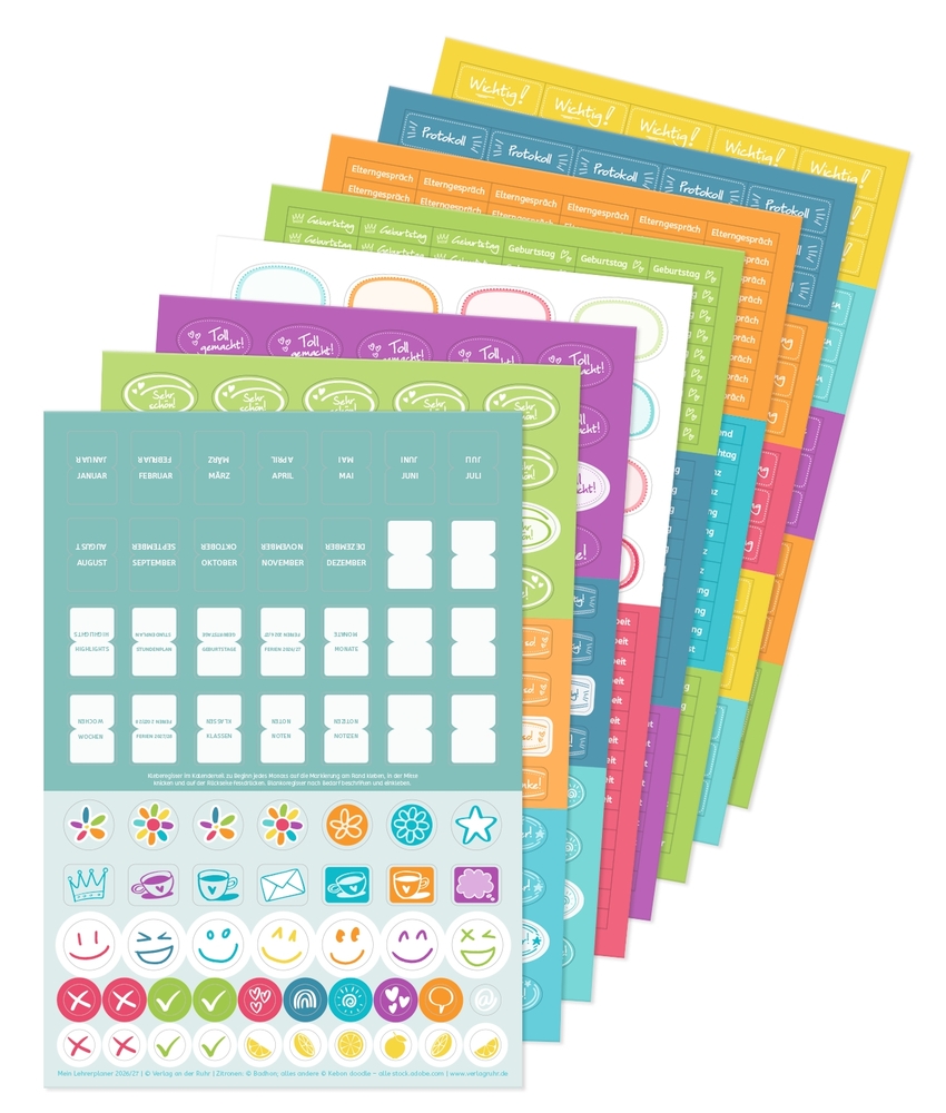 Weitere Ansicht: Mein Lehrerplaner A4+ - Hardcover - Lehrerkalender für das Schuljahr 2026/2027 - Zitronentanz