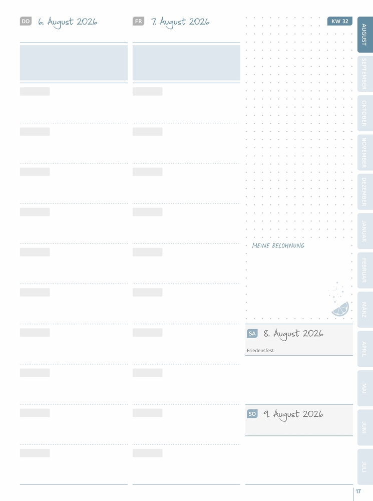 Weitere Ansicht: Mein Lehrerplaner A4+ - Hardcover - Lehrerkalender für das Schuljahr 2026/2027 - Zitronentanz