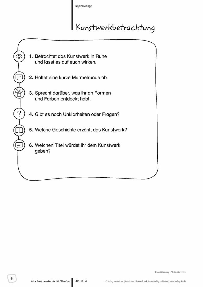 Weitere Ansicht: 20 x Kunstwerke für 90 Minuten - Klasse 3/4 | Simone Schick, Laura Rodrigues Nöhles