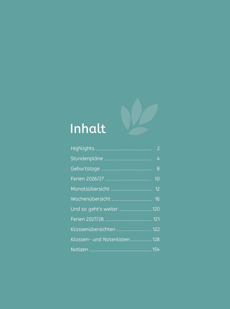 Weitere Ansicht: Mein Lehrerplaner A5+ - Hardcover - Lehrerkalender für das Schuljahr 2026/2027 - Blättermeer