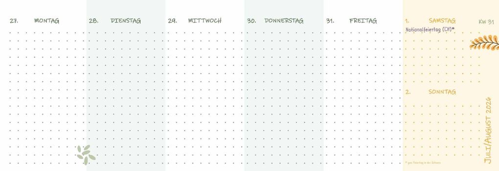 Weitere Ansicht: Mein Wochen-Tischkalender für das Schuljahr 2026/2027