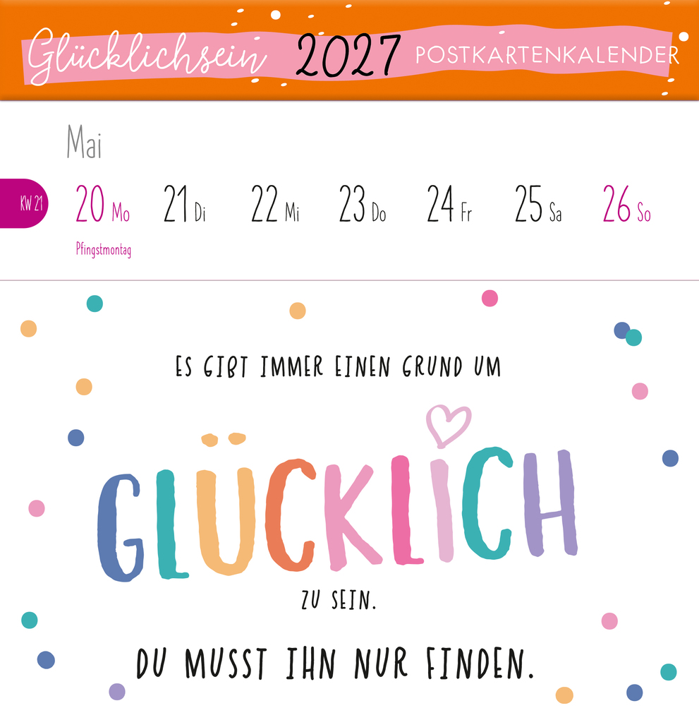 Weitere Ansicht: Postkartenkalender Glücklichsein 2027 by konfettiberlin