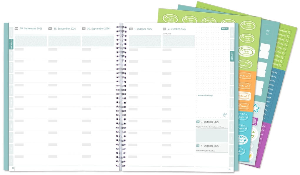 Weitere Ansicht: Mein Lehrerplaner A5+ - Ringbindung - Lehrerkalender für das Schuljahr 2026/2027 - Blättermeer