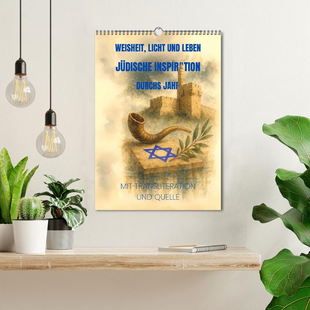 Weitere Ansicht: Weisheit, Licht und Leben - Jüdische Inspiration durchs Jahr (Wandkalender 2026 DIN A3 hoch), CALVENDO Monatskalender | HebrewArtDesigns Marena Camadini, Calvendo