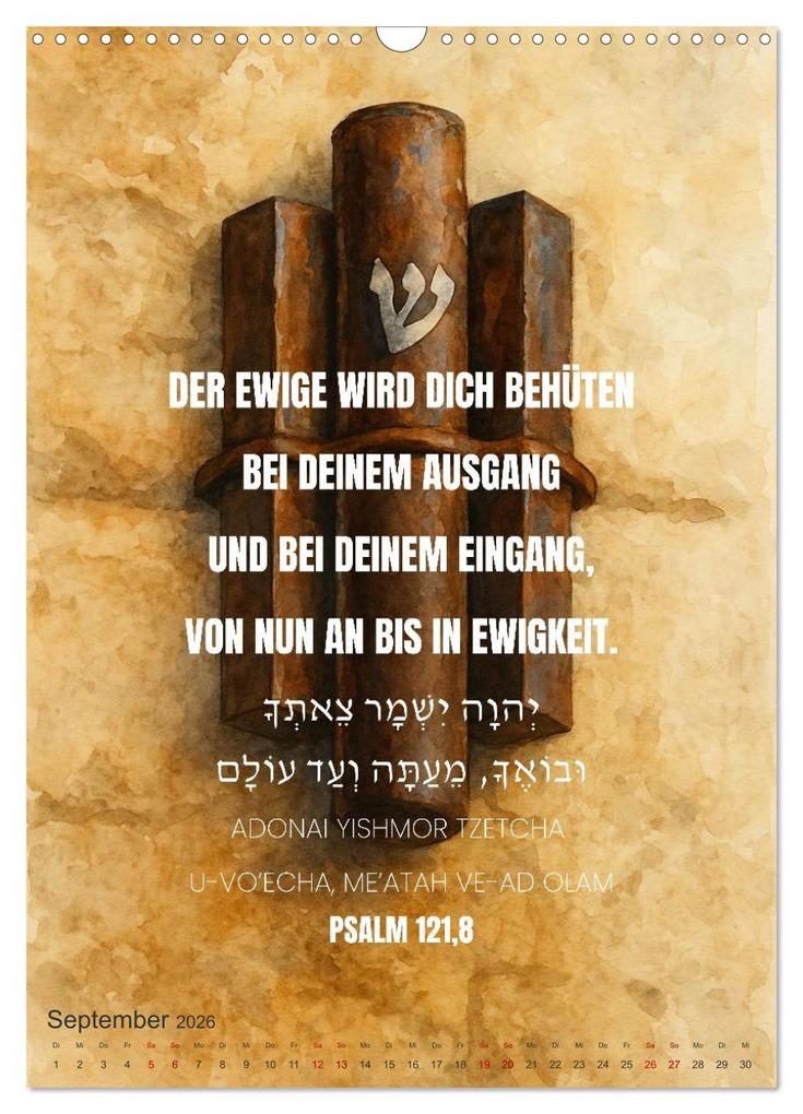 Weitere Ansicht: Weisheit, Licht und Leben - Jüdische Inspiration durchs Jahr (Wandkalender 2026 DIN A3 hoch), CALVENDO Monatskalender | HebrewArtDesigns Marena Camadini, Calvendo