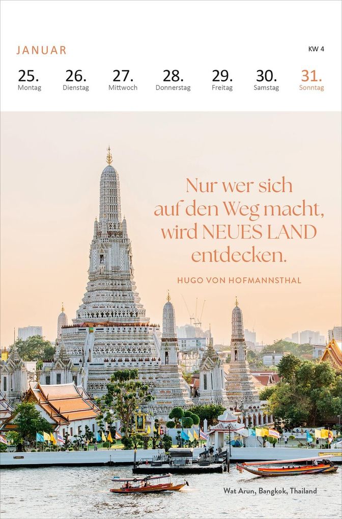 Weitere Ansicht: Wochenkalender Träume dich um die Welt 2027