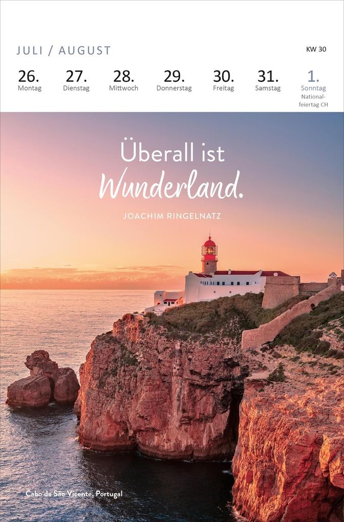 Weitere Ansicht: Wochenkalender Träume dich um die Welt 2027