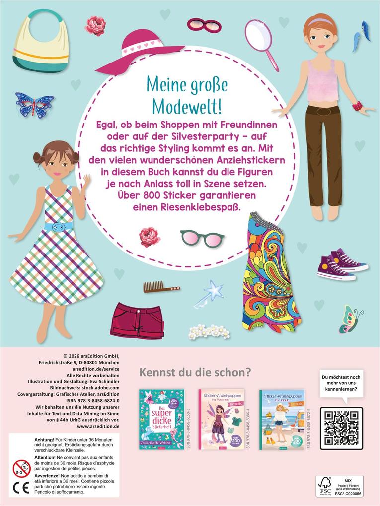 Weitere Ansicht: Das superdicke Stickerheft - Anziehpuppen