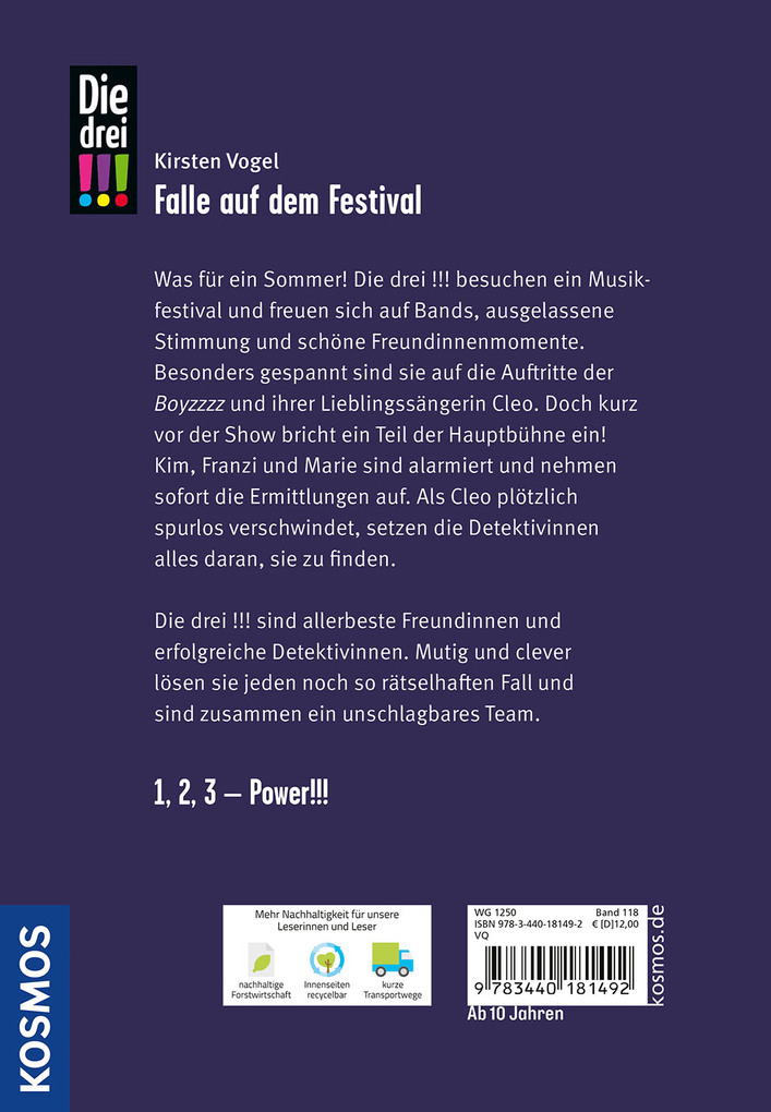 Weitere Ansicht: Die drei !!!, 118, Falle auf dem Festival | Kirsten Vogel