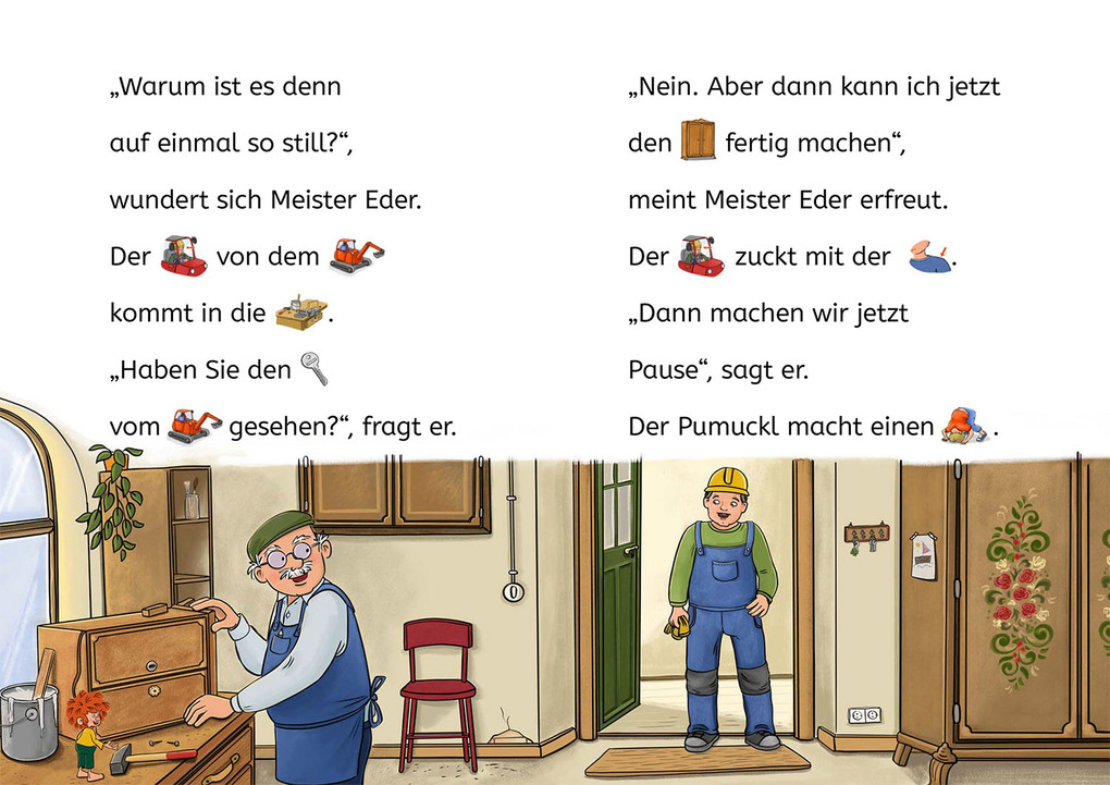 Weitere Ansicht: Pumuckl, Bücherhelden Erstes Lesen, Pumuckl auf der Baustelle | Uli Leistenschneider, Ellis Kaut