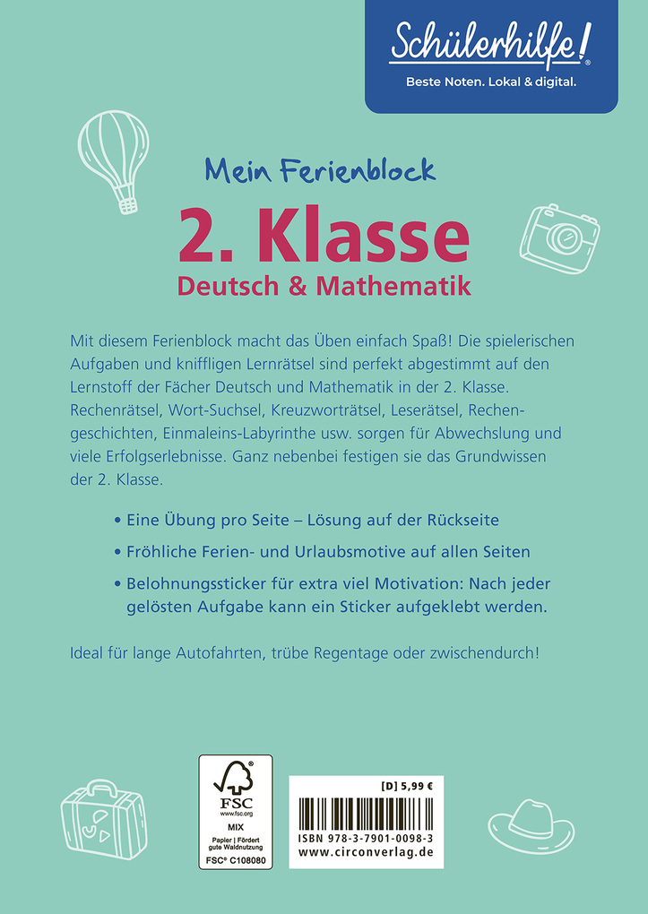 Weitere Ansicht: Mein Ferienblock - 2. Klasse | Svenja Ernsten