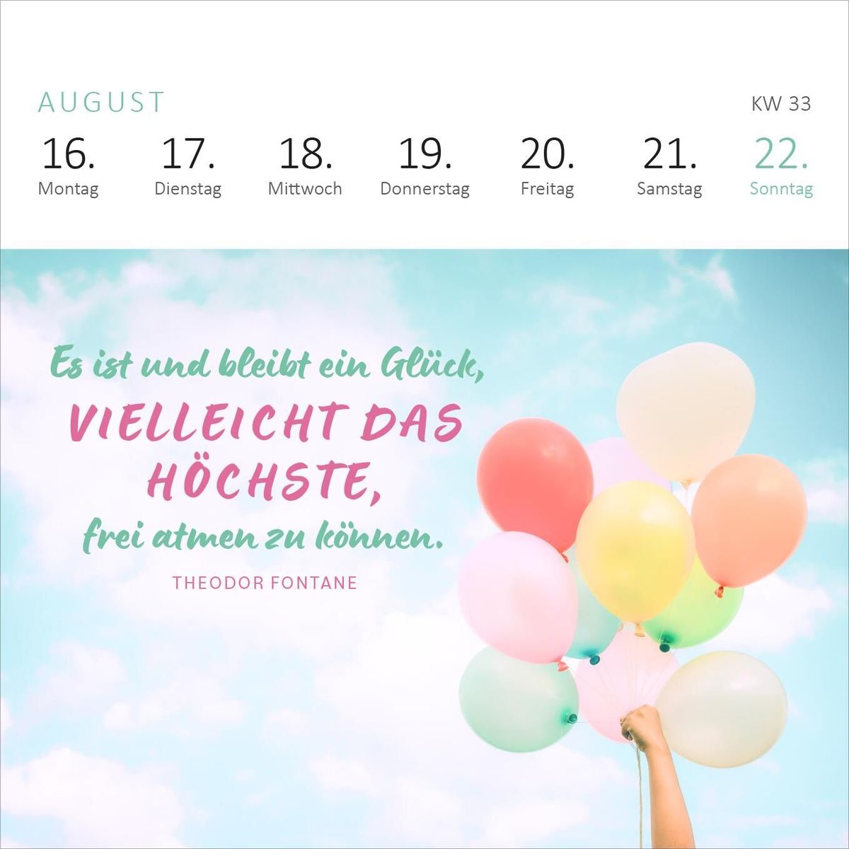 Weitere Ansicht: Mini-Wochenkalender 365 Tage Sonne im Herzen 2027