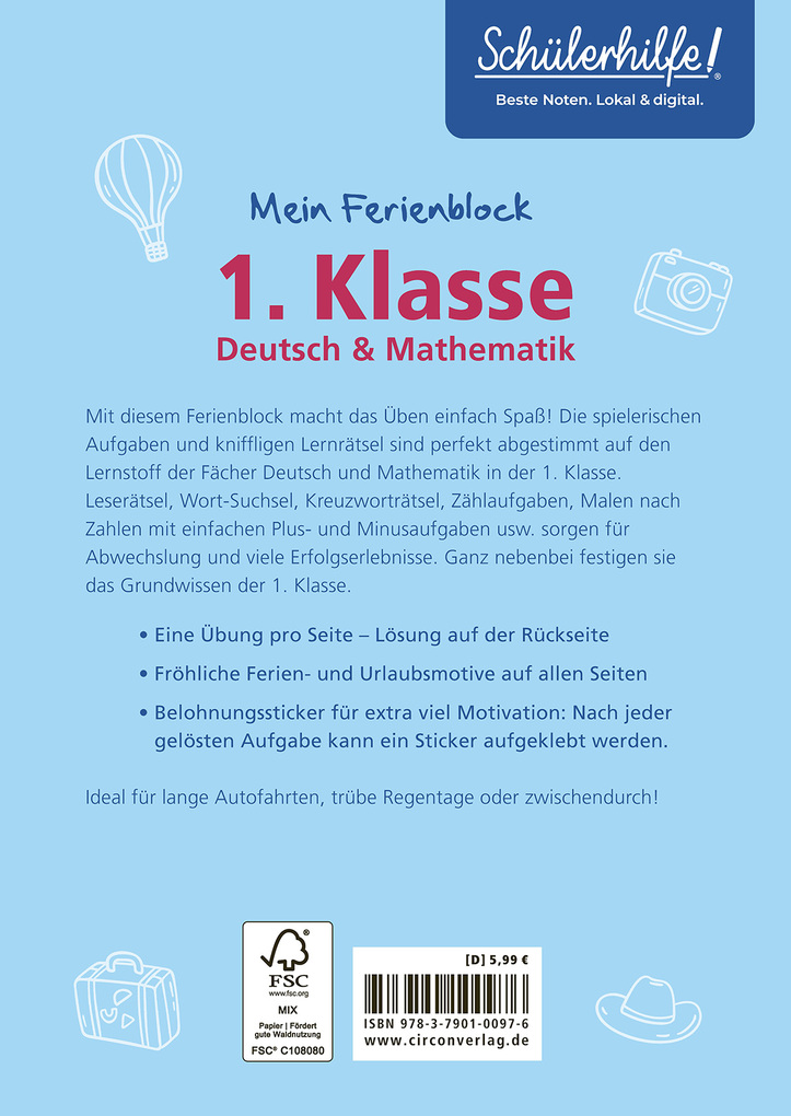Weitere Ansicht: Mein Ferienblock - 1. Klasse | Svenja Ernsten