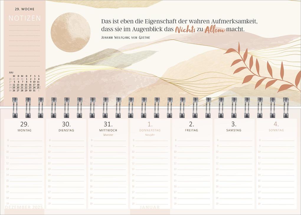 Weitere Ansicht: Tischkalender Einatmen. Ausatmen. Lächeln. 2027