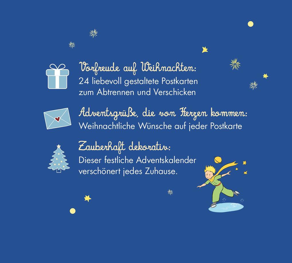Weitere Ansicht: Postkarten-Adventskalender. Der Kleine Prinz. 24 liebe Wünsche für dich