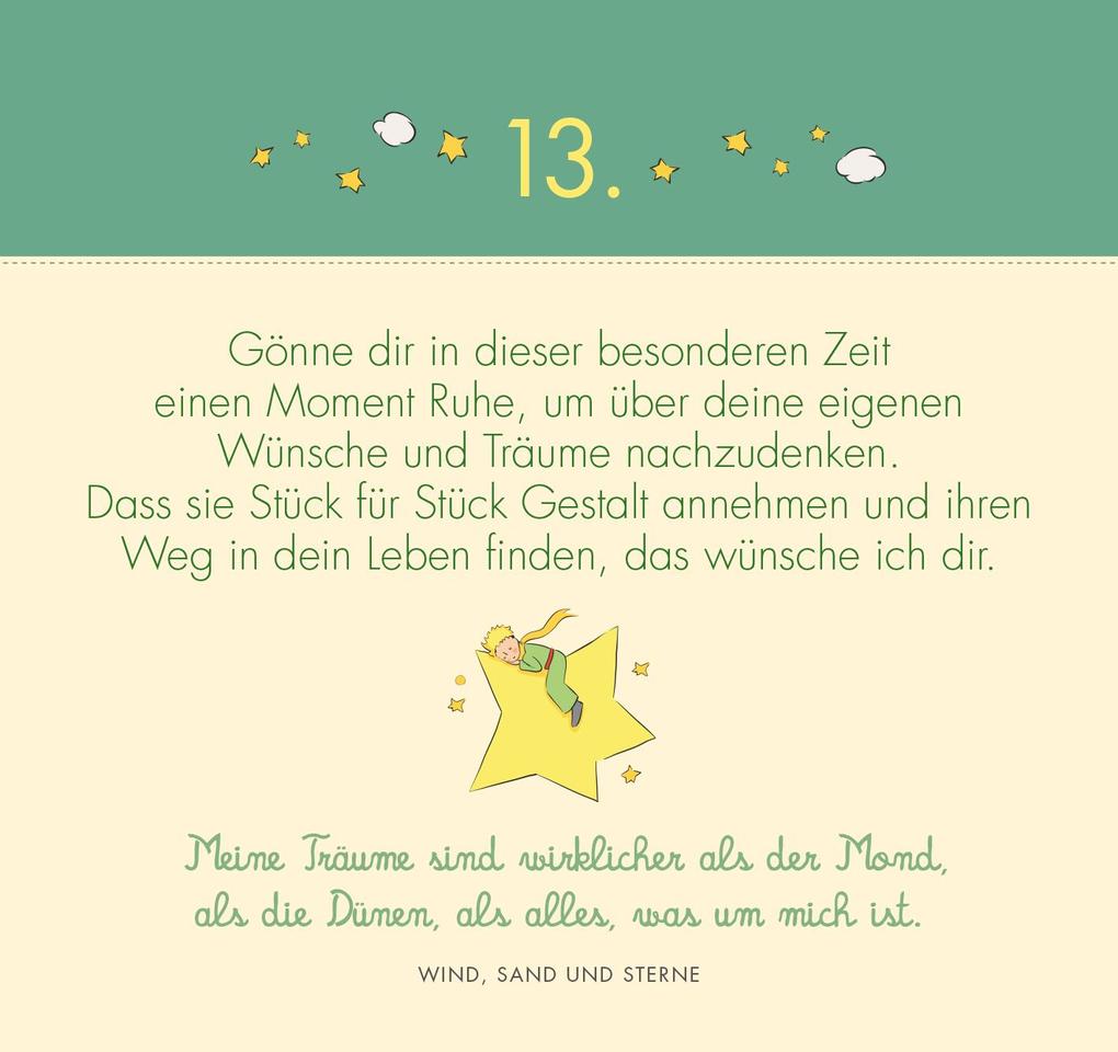Weitere Ansicht: Postkarten-Adventskalender. Der Kleine Prinz. 24 liebe Wünsche für dich