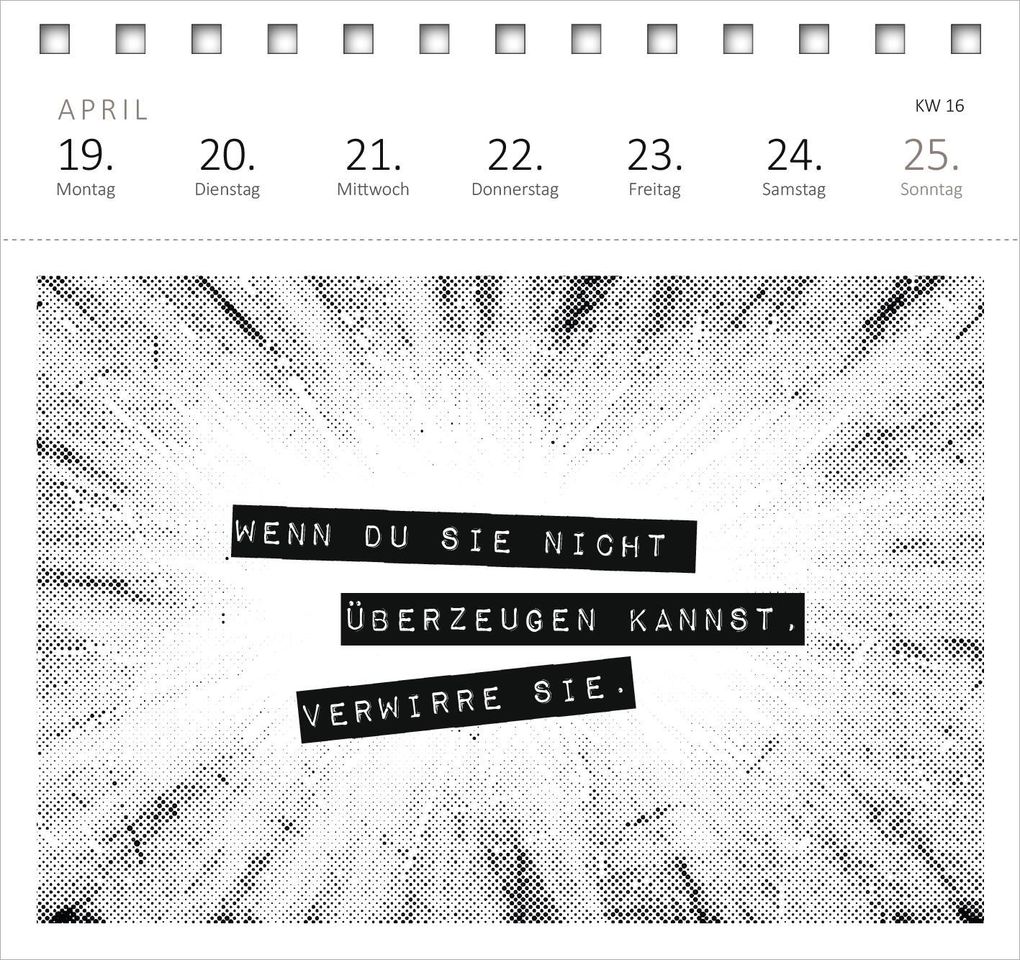 Weitere Ansicht: Postkartenkalender Vom Rande des Wahnsinns aus kenne ich den Weg, danke. 2027