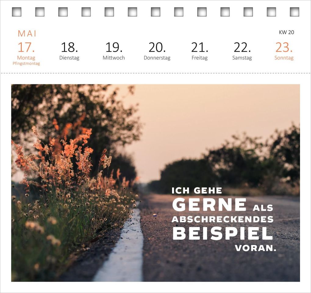 Weitere Ansicht: Postkartenkalender Vom Rande des Wahnsinns aus kenne ich den Weg, danke. 2027