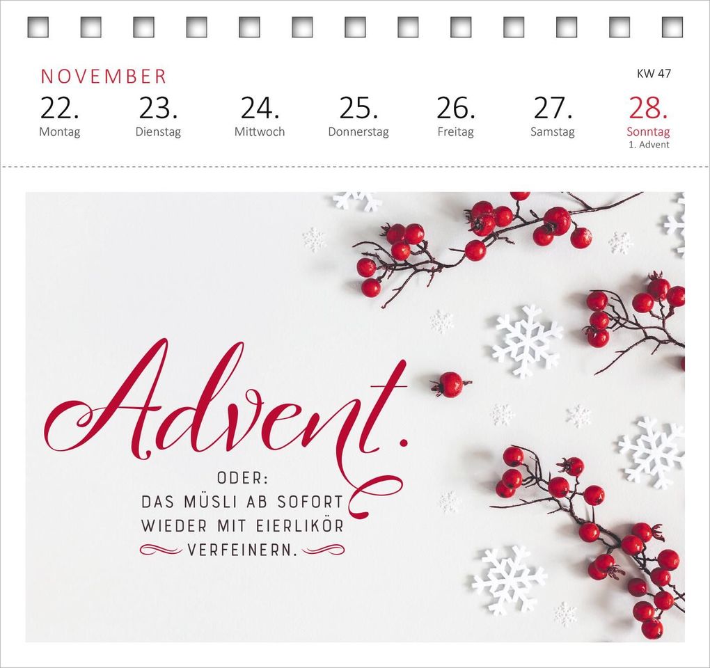 Weitere Ansicht: Postkartenkalender Vom Rande des Wahnsinns aus kenne ich den Weg, danke. 2027