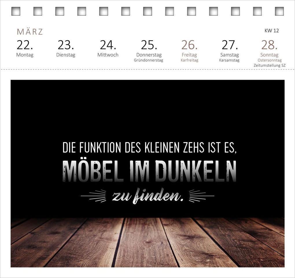 Weitere Ansicht: Postkartenkalender Meine Schokoladenseite hab ich aufgegessen. 2027