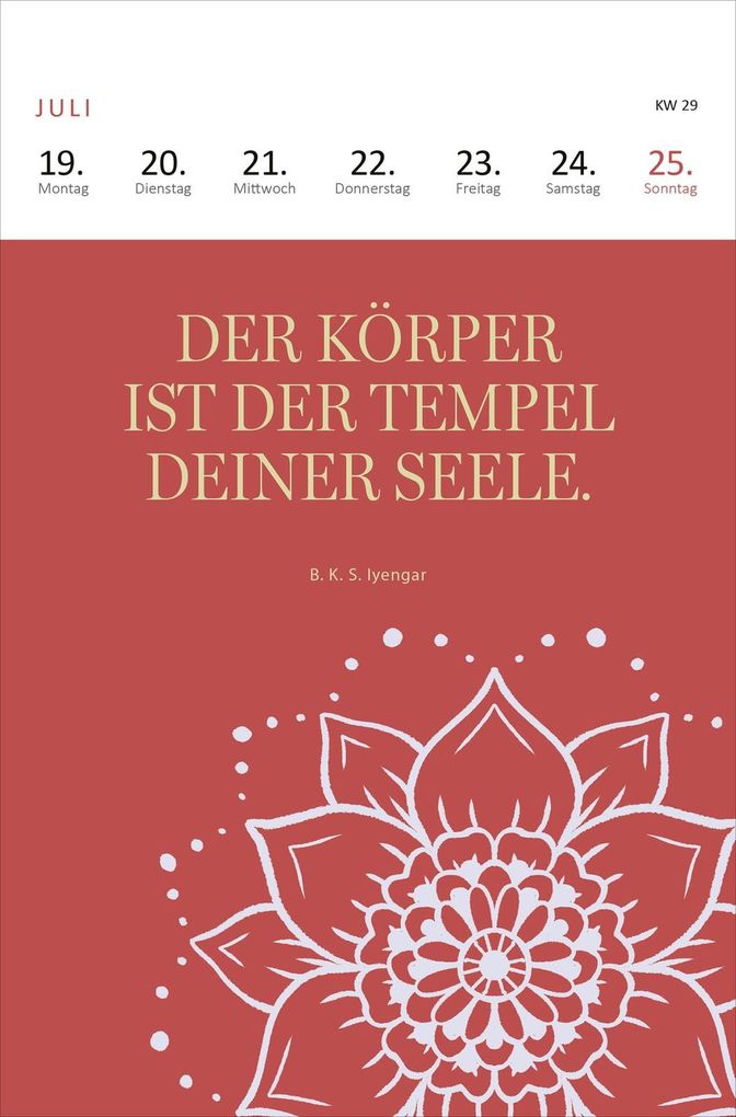 Weitere Ansicht: Wochenkalender Yogaglück 2027