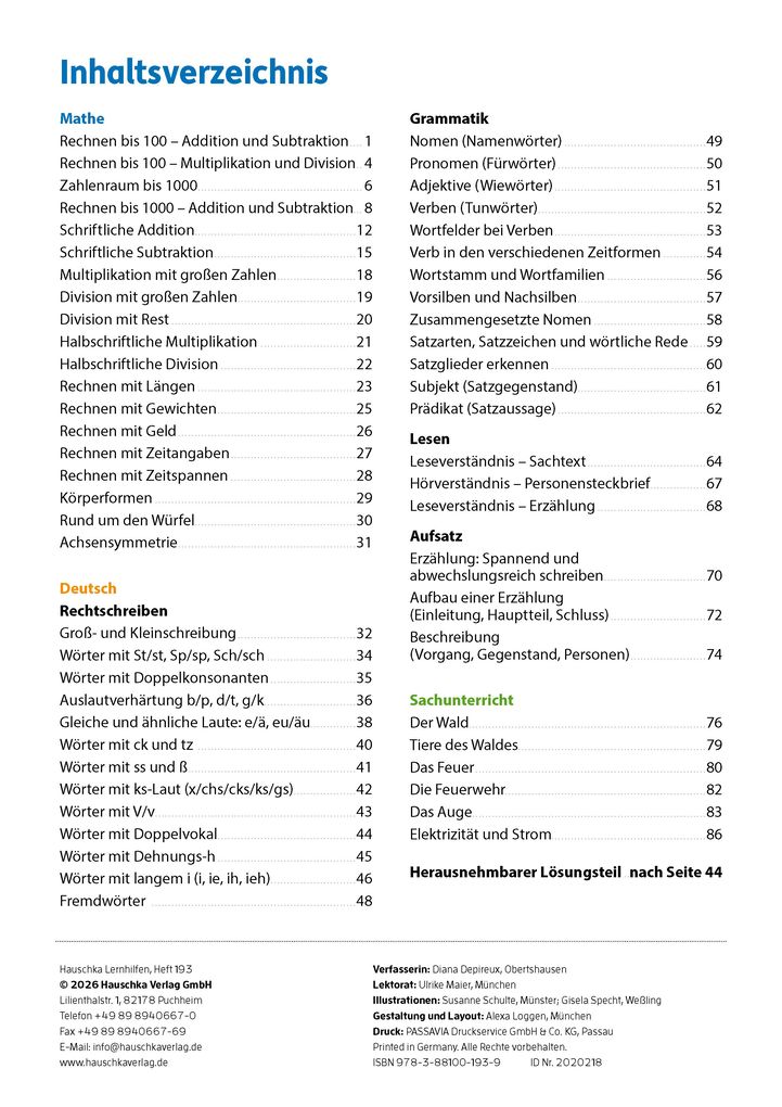 Weitere Ansicht: Erfolgreich durch die 3. Klasse - Mathe, Deutsch, Sachunterricht | Diana Depireux