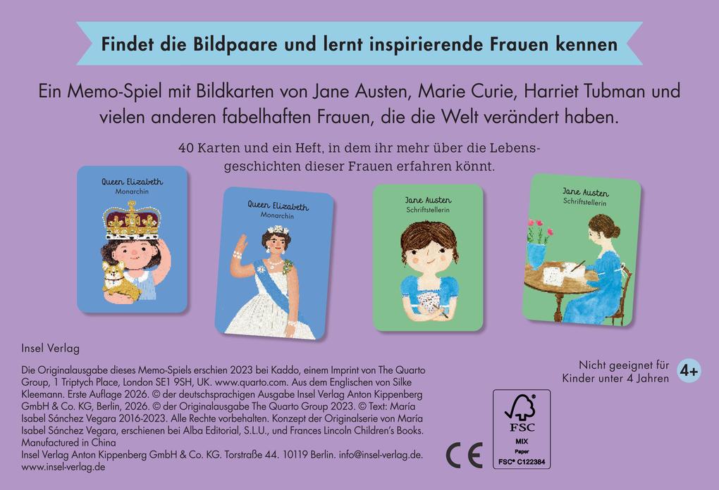 Weitere Ansicht: Little People, BIG DREAMS - Das Memo-Spiel | María Isabel Sánchez Vegara