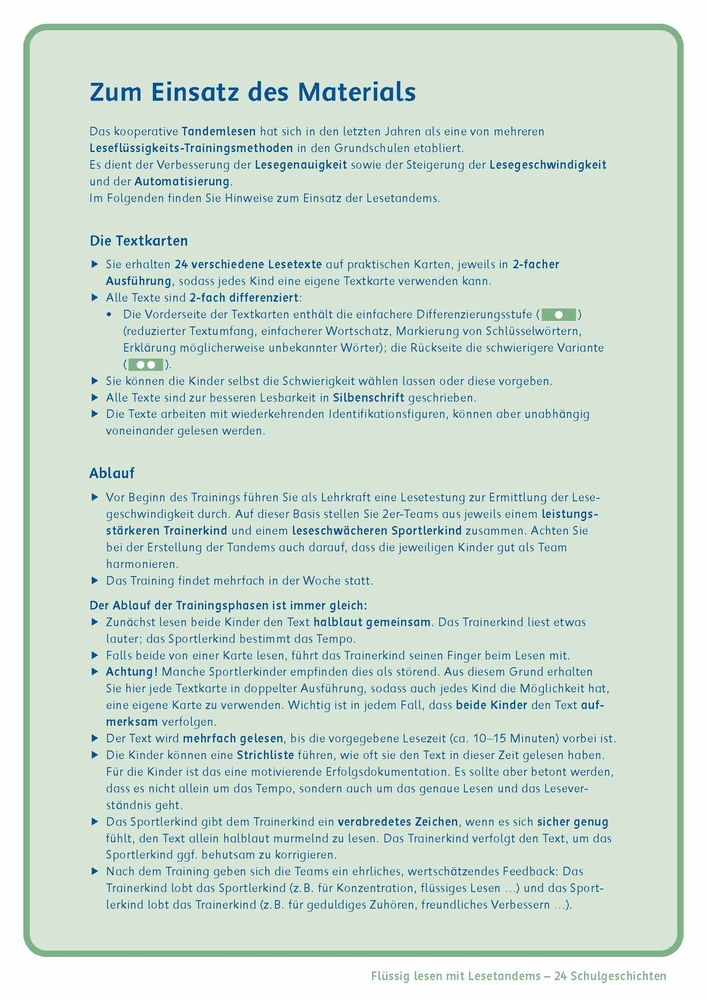 Weitere Ansicht: Flüssig lesen mit Lesetandems - 24 Schulgeschichten, Klasse 1/2 | Eva Hartenstein