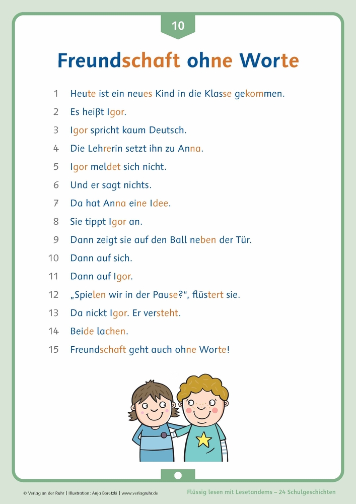 Weitere Ansicht: Flüssig lesen mit Lesetandems - 24 Schulgeschichten, Klasse 1/2 | Eva Hartenstein