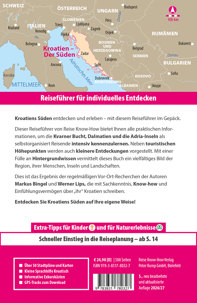 Weitere Ansicht: Reise Know-How Reiseführer Kroatien - Der Süden: Kvarner Bucht, Dalmatien, Adriaküste | Werner Lips, Markus Bingel