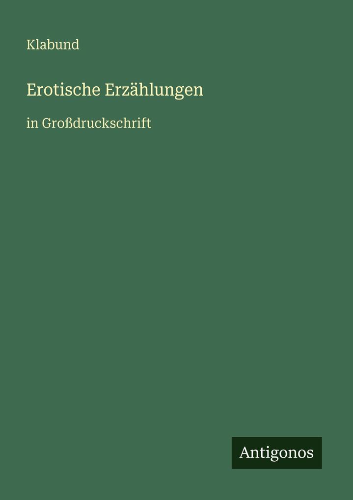 Produktbild: Erotische Erzählungen | Klabund