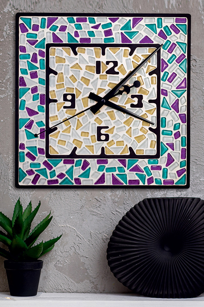 Weitere Ansicht: Mosaik-Set Quadrat-Uhr MA4002