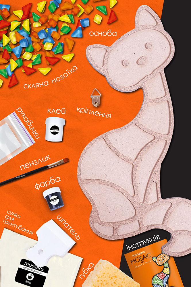 Weitere Ansicht: Mosaik-Set Katze MA3002