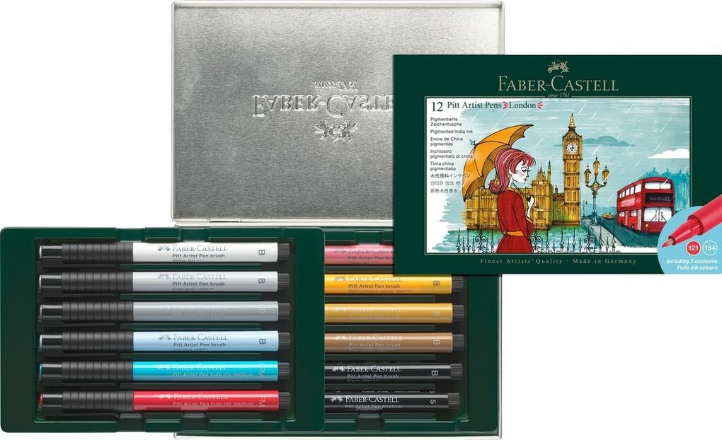Weitere Ansicht: Faber-Castell Tuschestift Pitt Artist Pen, 12er Geschenk Set London