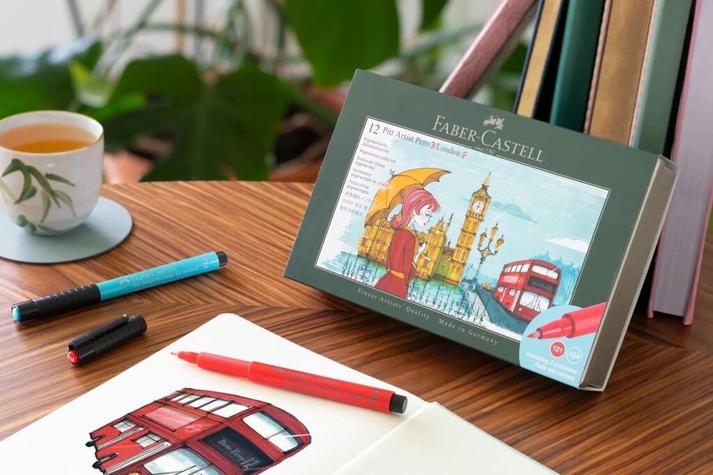 Weitere Ansicht: Faber-Castell Tuschestift Pitt Artist Pen, 12er Geschenk Set London