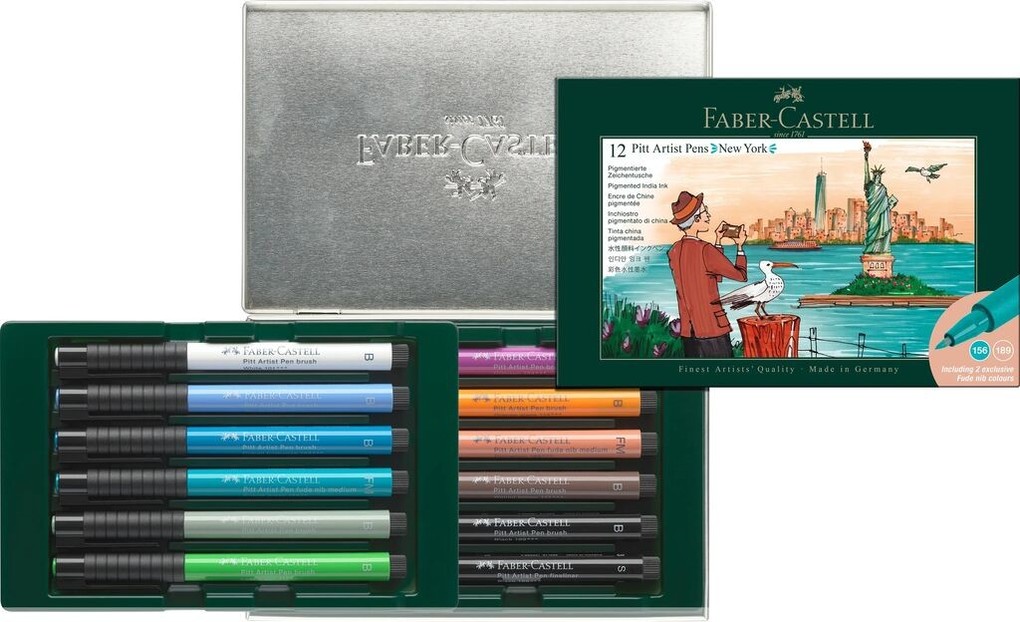 Weitere Ansicht: Faber-Castell Tuschestift Pitt Artist Pen, 12er Geschenk Set New York