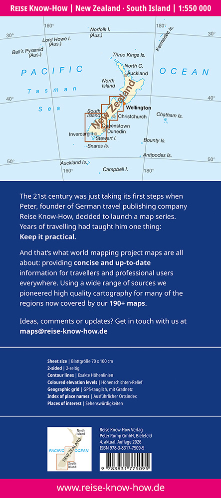 Weitere Ansicht: Reise Know-How Landkarte Neuseeland, Südinsel | New Zealand South Island (1:550.000)